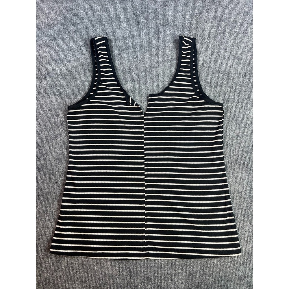 BKE Buckle Ribbed Striped Tank Top Womens M Y2K Indie Grunge Layering Basic